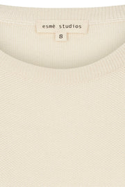 Rosetta SS Knit Blouse | Pristine | Bluse fra Esmé studio