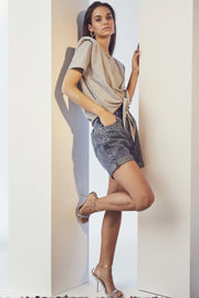 Eduarda Knot Tee | Grå | T-shirt fra Co'couture