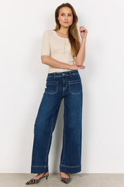 Eleonora Jeans | Dark Blue Denim | Jeans fra French Laundry