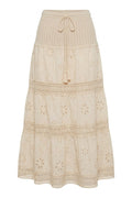 Embroidered Long Legends Skirt | Beige – nedsat