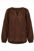 Embroidered Lumière shirt | Dark Maroon | Skjorte fra Atelier C