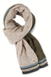Etine striped lurex scarf | Cream Tan | Tørklæde fra Gustav