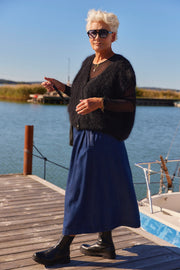 Sleeveless vest in 80% kid mohair V7485 | Black | Strik fra Atelier C