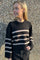 MajaCC O-Button Stripe Knit | Black | Strik fra Co'Couture