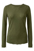 Cassie Cashmere Blend Top | Kaki | T-Shirt fra Atelier C