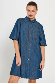 Lisea Dress 206644 | Medium Blue Denim | Kjole fra Freequent