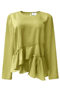 Fie Ls Frill Blouse 22466 | Avocado | Liberté