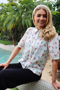 Flora Ss Blouse | Offwhite Berries – nedsat