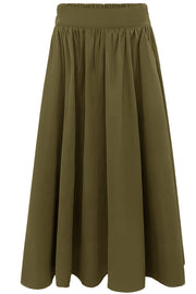 Frede Long Skirt | Army | Nederdel fra Liberté