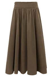 Frede Long Skirt | Dark Brown | Nederdel fra Liberté