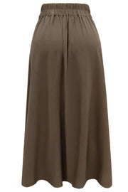 Frede Long Skirt | Dark Brown | Nederdel fra Liberté