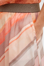 Gabi long skirt 52557 | Multi Diagonal Stripes Print | Nederdele fra Gustav