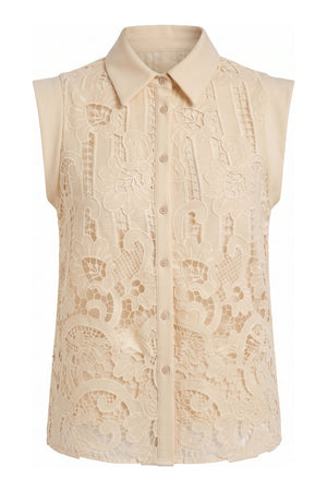 Lila Lace Blouse | Beige