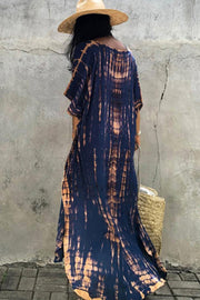 Serengeti Sun Dress | Navy | Tiedye Kaftan kjole fra Statebird