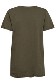 Caro O-SS Tee | Dusty Olive | T-shirt fra Mos mosh