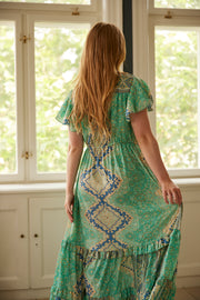 Whispering Petals  | Turquoise | Kjole fra French Laundry