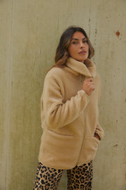 Bamie Teddy Zip | Sand | Jakke fra French Laundry