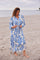 Wisteria Print Dress | Blue Leaves