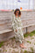 Wisteria Print Dress | Green Leaves