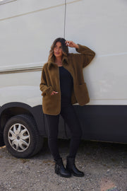 Bamie Teddy Zip | Army | Jakke fra French Laundry