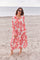 Wisteria Print Dress | Red Leaves