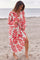 Wisteria Print Dress | Red Leaves