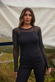 Nola Mesh | Black | Mesh bluse fra Statebird