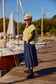 Anya Denim Plisseerock 34181 | Dunkler Denim | Rock von Co'couture