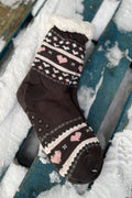 Fluffy Xmas Sock | Dark Brown | Julesokker fra Lazy Bear