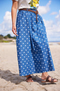 Polka Midi Skirt | Blue – nedsat