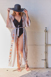 Noelani | Beige Print | Kimono fra Statebird