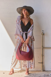 Noelani | Beige Print | Kimono fra Statebird