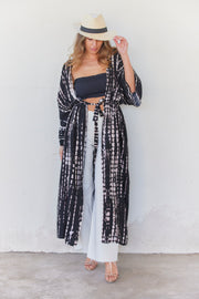 Kauai Kimono | Black/White Tiedye | Kimono fra Statebird