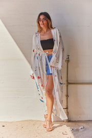 Tiki Bloom | Blue | Kimono fra Statebird