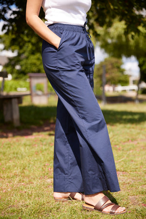 Polly Cotton Pants | Navy