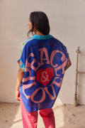 Peace Love SS shirt | Blue | Skjorte fra Atelier C