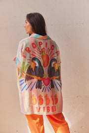 Tropicana Tucan SS shirt | Orange | Skjorte fra Atelier C