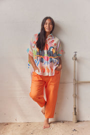 Tropicana Tucan SS shirt | Orange | Skjorte fra Atelier C