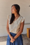 Golden Flowers Frill top | Top fra Atelier C – nedsat