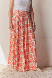 Long Flared Floral Skirt | Nederdel fra Atelier C