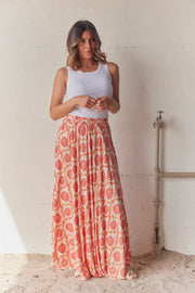 Long Flared Floral Skirt | Nederdel fra Atelier C