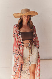 Kailani | Orange Print | Kimono fra Statebird