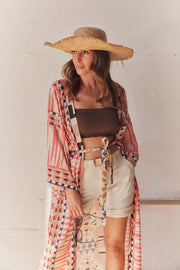 Kailani | Orange Print | Kimono fra Statebird