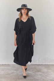 Pacific Dress | Black | Oversize kjole med bindebånd fra Statebird