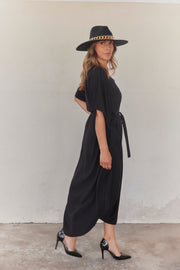 Pacific Dress | Black | Oversize kjole med bindebånd fra Statebird