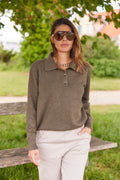 Mauda Polo Knit | Chocolate