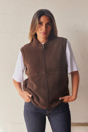 Ada Waistcoat | Brun | Teddy vest fra French Laundry