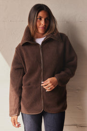 Bamie Teddy Zip | Brun | Jakke fra French Laundry