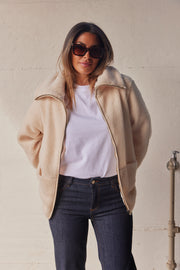 Bamie Teddy Zip | Creme | Jakke fra French Laundry