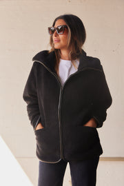 Bamie Teddy Zip | Sort | Jakke fra French Laundry